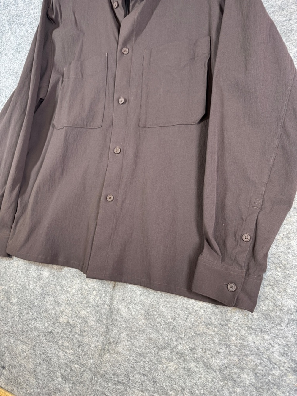 Lululemon Athletica Commission Brown Long Sleeve Button Shirt Size M Stretch - Picture 7 of 13
